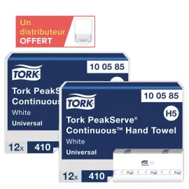 24 paquets (2 cartons de 12) Tork Peakserve H5 + 1 distrib Mini H5 offert 