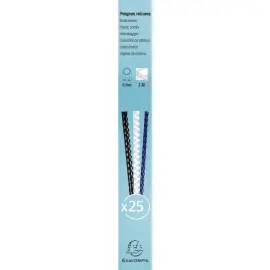 Boite 25 reliures spirales plastique 6mm - Noir - EXACOMPTA 