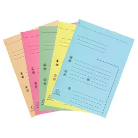 Paquet de 25 chemises 2 rabats SUPER 210 Contact - 24x32cm - Couleurs assorties - EXACOMPTA 