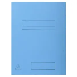 Paquet de 50 chemises imprim&eacute;es 2 rabats SUPER 210 - 24x32cm - Bleu clair - EXACOMPTA 