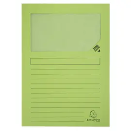 Paquet de 25 chemises &agrave; fen&ecirc;tre Forever&reg; 120 g/m&sup2; - 22 x 31 cm - Vert Pr&eacute; - Exacompta 