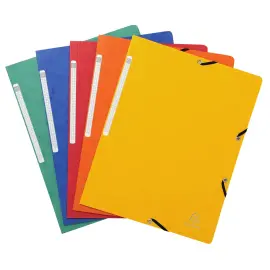 Chemise &agrave; &eacute;lastique sans rabat carte lustr&eacute;e 355gm&sup2; - A4 - Couleurs assorties - EXACOMPTA 