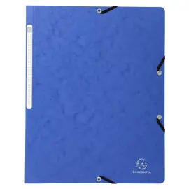 Chemise &agrave; &eacute;lastique sans rabat carte lustr&eacute;e 355gm&sup2; - A4 - Bleu - EXACOMPTA 