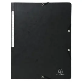 Chemise &agrave; &eacute;lastique sans rabat carte lustr&eacute;e 400gm&sup2; - A4 - Noir - EXACOMPTA 
