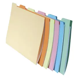 Paquet de 10x6 chemises compartiments a onglets pour tiroir SUPER 210 - 24x32cm - Couleurs assorties - EXACOMPTA 