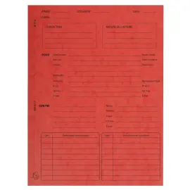 Paquet de 25 dossiers de proc&eacute;dure carte lustr&eacute;e 25x32cm - Rouge - EXACOMPTA 