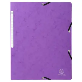 Chemise &agrave; &eacute;lastique sans rabat carte lustr&eacute;e 400gm&sup2; - A4 - Violet - EXACOMPTA 