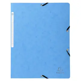 Chemise &agrave; &eacute;lastique sans rabat carte lustr&eacute;e 400gm&sup2; - A4 - Turquoise - EXACOMPTA 