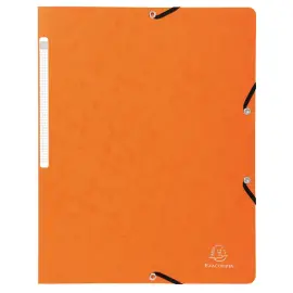 Chemise &agrave; &eacute;lastique sans rabat carte lustr&eacute;e 355gm&sup2; - A4 - Orange - EXACOMPTA 
