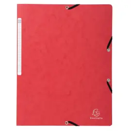 Chemise &agrave; &eacute;lastique sans rabat carte lustr&eacute;e 355gm&sup2; - A4 - Rouge - EXACOMPTA 