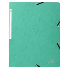 Chemise &agrave; &eacute;lastique sans rabat carte lustr&eacute;e 355gm&sup2; - A4 - Vert - EXACOMPTA 