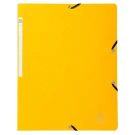 Chemise &agrave; &eacute;lastique sans rabat carte lustr&eacute;e 355gm&sup2; - A4 - Jaune - EXACOMPTA 