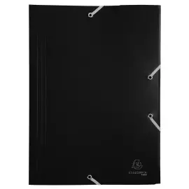Chemise &agrave; &eacute;lastique 3 rabats Polypropyl&egrave;ne 4/10e Opaque Eco - A4 - Noir - EXACOMPTA 