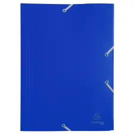 Chemise &agrave; &eacute;lastique 3 rabats Polypropyl&egrave;ne 4/10e Opaque Eco - A4 - Bleu - EXACOMPTA 