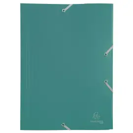 Chemise &agrave; &eacute;lastique 3 rabats Polypropyl&egrave;ne 4/10e Opaque Eco - A4 - Vert - EXACOMPTA 