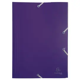 Chemise &agrave; &eacute;lastique 3 rabats Polypropyl&egrave;ne 4/10e Opaque Eco - A4 - Violet - EXACOMPTA 