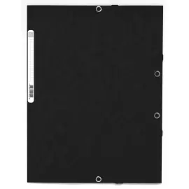 Chemise &agrave; &eacute;lastique 3 rabats carte lustr&eacute;e 355gm&sup2; - A4 - Noir - EXACOMPTA 