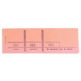 Bloc passe-partout 100 feuillets num&eacute;rot&eacute;s de 3 volets - Format 4,8x15 cm - Rose - EXACOMPTA 