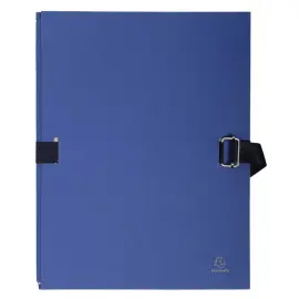 Chemise dos extensible papier 24x32cm - film&eacute;e par 5 - Bleu fonc&eacute; - EXACOMPTA 