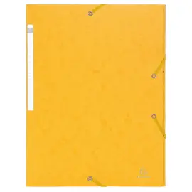 Chemise 3 rabats &agrave; &eacute;lastiques Maxi Capacity carte lustr&eacute;e 600g/m2 Scotten &reg;- A4 - Jaune - EXACOMPTA 