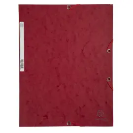 Chemise 3 rabats &agrave; &eacute;lastiques carte lustr&eacute;e 400g/m2 - A4 - Cerise - EXACOMPTA 