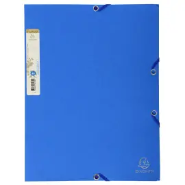 Chemise 3 rabats &agrave; &eacute;lastique carte recycl&eacute;e 380g/m2 Forever - A4 - Bleu clair - EXACOMPTA 
