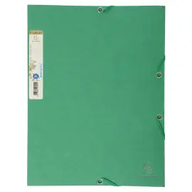 Chemise 3 rabats &agrave; &eacute;lastique carte recycl&eacute;e 380g/m2 Forever - A4 - Vert fonc&eacute; - EXACOMPTA 