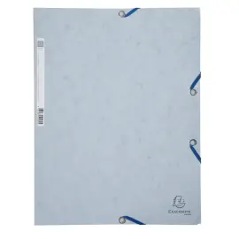 Chemise 3 rabats &agrave; &eacute;lastiques carte lustr&eacute;e 400g/m2 - A4 - Gris tourterelle - EXACOMPTA 