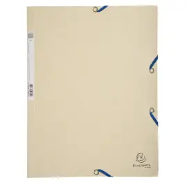 Chemise 3 rabats &agrave; &eacute;lastiques carte lustr&eacute;e 400g/m2 - A4 - Ivoire - EXACOMPTA 
