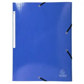 Chemise &agrave; &eacute;lastiques 3 rabats Maxi capacity carte lustr&eacute;e pellicul&eacute;e 425gm&sup2; Iderama A4 - Bleu fonc&eacute; - EXACOMPTA 