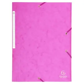 Chemise &agrave; &eacute;lastiques Maxi capacity carte lustr&eacute;e 425gm&sup2; - A4 - Rose - EXACOMPTA 