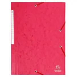 Chemise &agrave; &eacute;lastiques Maxi capacity carte lustr&eacute;e 425gm&sup2; - A4 - Rouge - EXACOMPTA 