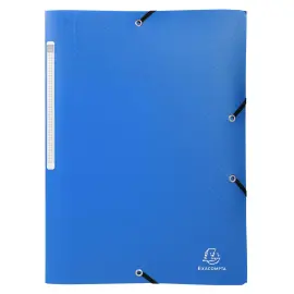 Chemise &agrave; &eacute;lastiques 3 rabats PP OPAK - A4 - Bleu - EXACOMPTA 