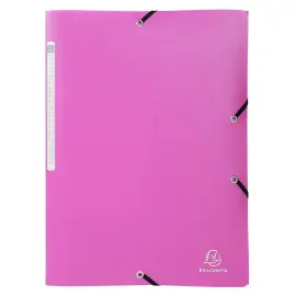 Chemise &agrave; &eacute;lastiques 3 rabats PP OPAK - A4 - Rose - EXACOMPTA 