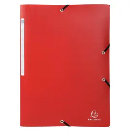 Chemise &agrave; &eacute;lastiques 3 rabats PP OPAK - A4 - Rouge - EXACOMPTA 