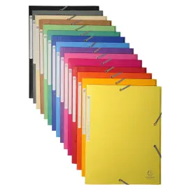 Chemise &agrave; &eacute;lastiques Maxi capacity carte lustr&eacute;e 425gm&sup2; - A4 - Couleurs assorties - EXACOMPTA 