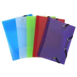 Chemise &agrave; &eacute;lastique 3 rabats Polypro Crystal Colour - format pocket 12x16cm - Couleurs assorties - EXACOMPTA 