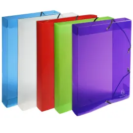 Boite de classement Exabox Dos 40mm Polypropyl&egrave;ne Crystal Colours - A4 - Couleurs assorties - EXACOMPTA 