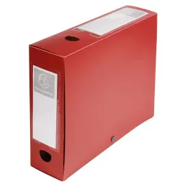 Boite de classement &agrave; pression Dos 80mm polypropyl&egrave;ne 7/10e Opaque - A4 - Rouge - EXACOMPTA 
