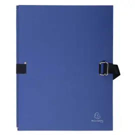 Chemise dos extensible avec rabat papier - 24x32cm - Bleu fonc&eacute; - EXACOMPTA 