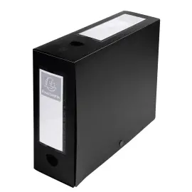 Boite de classement &agrave; pression Dos 100mm polypropyl&egrave;ne 7/10e Opaque - A4 - Noir - EXACOMPTA 