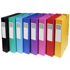 Boite de classement Exabox Dos 60mm Carte lustr&eacute;e - A4 - Couleurs assorties - EXACOMPTA 