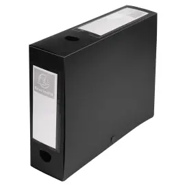 Boite de classement &agrave; pression Dos 80mm polypropyl&egrave;ne 7/10e Opaque - A4 - Noir - EXACOMPTA 