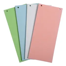 Paquet 100 fiches intercalaires horizontales unies perfor&eacute;es Forever - 105 x 240 mm - Couleurs assorties - Exacompta 