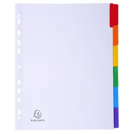 Intercalaires carte blanche 160 g - 6 positions - A4+ - Blanc - Exacompta 