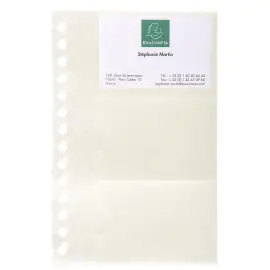 Recharge de 10 pochettes d&eacute;tachables pour porte cartes de visite Exactive&reg; - 19x12,5cm - Cristal - EXACOMPTA 