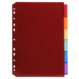 Intercalaires PP transparent couleurs avec porte &eacute;tiquette A4 6 positions - Exacompta 