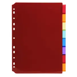 Intercalaires PP transparent couleurs avec porte &eacute;tiquette A4 8 positions - EXACOMPTA 