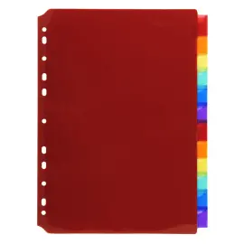Intercalaires PP transparent couleurs avec porte &eacute;tiquette A4 12 positions - Exacompta 