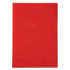 Sachet de 10 pochettes coin PVC lisse haute r&eacute;sistance 13/100e - A4 - Rouge - Exacompta 